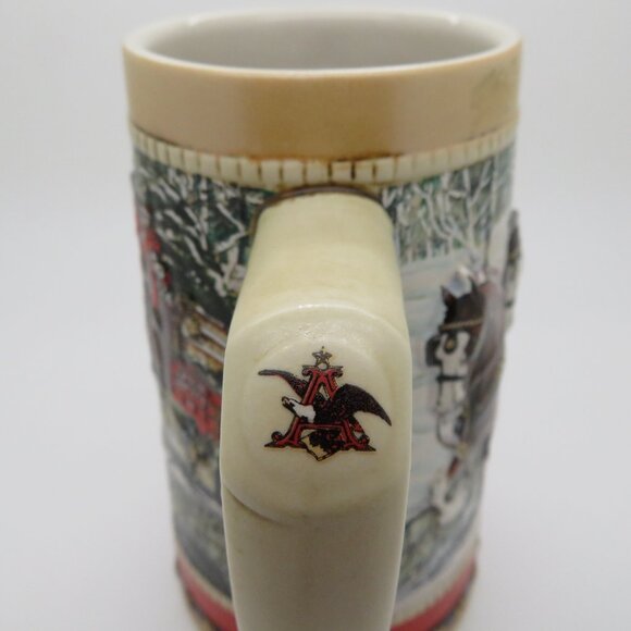 Beer Stein Budweiser Vintage 1988 Festive Holiday Collector Special Edition - Picture 7 of 13
